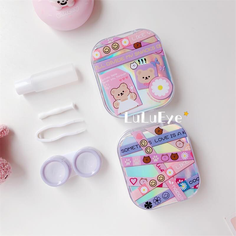 Neon Laser Contact Lenses Case With Mirror - Uniieye